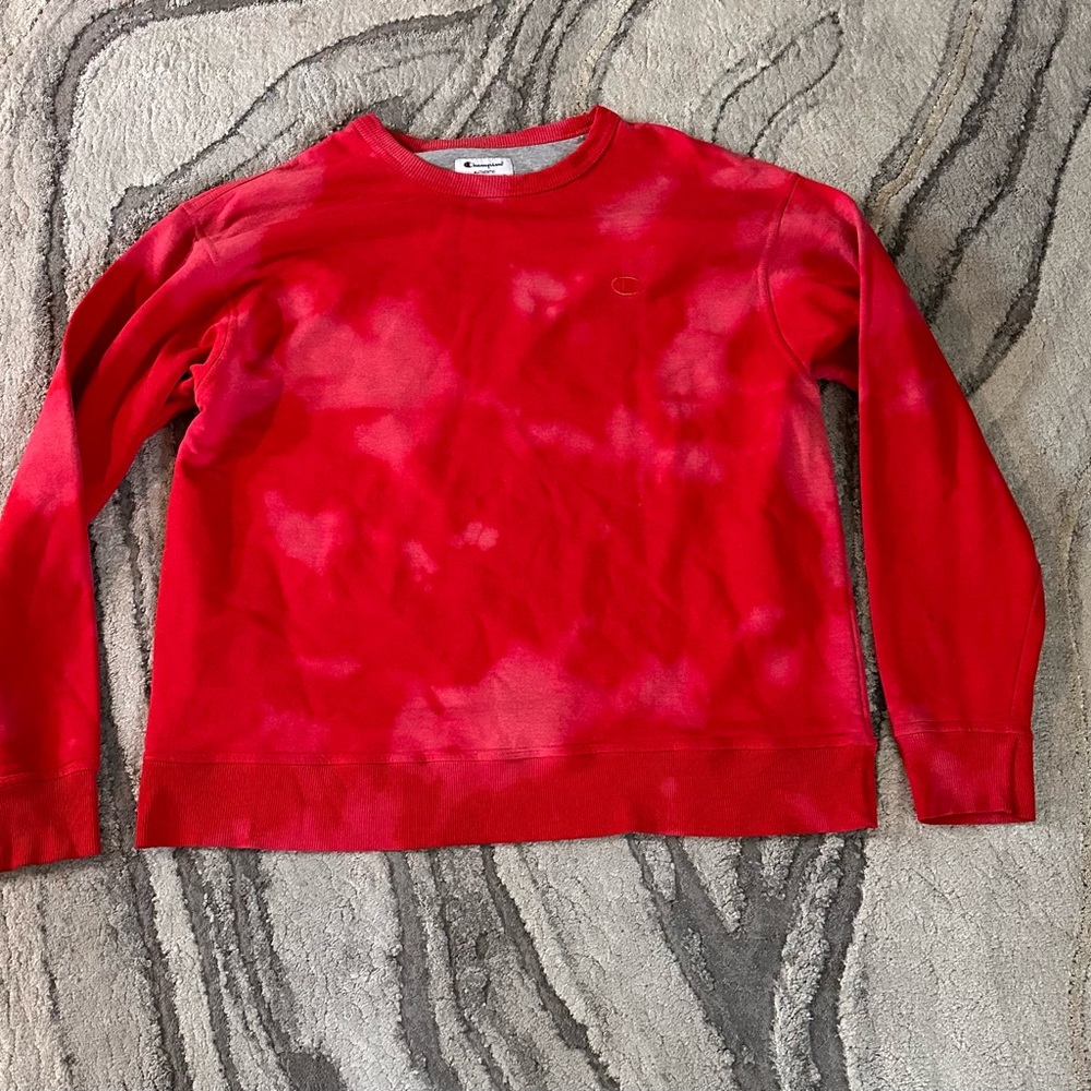 Champion Red Tie Dye Sweatshirt